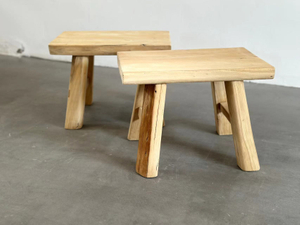 Reclaimed elm wood stools 