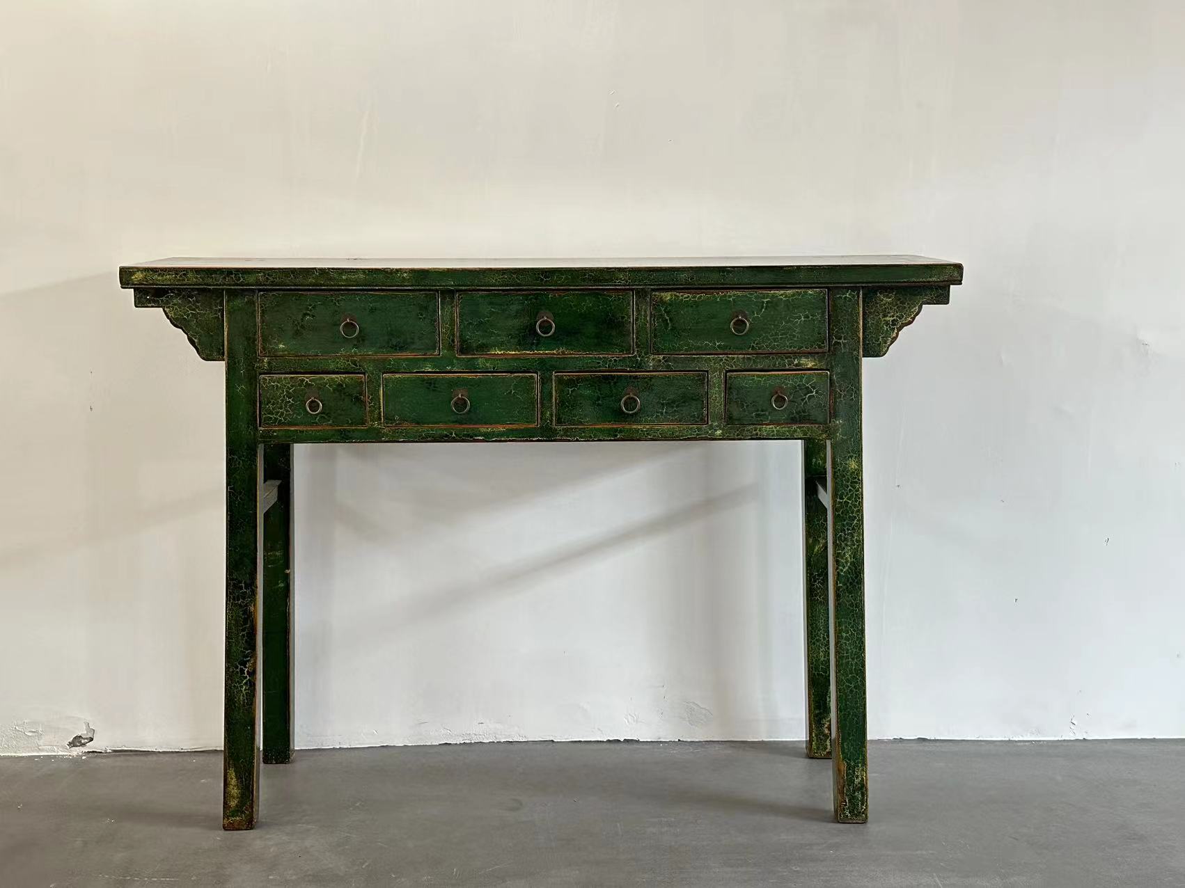 Distreed Green Lacquer Side Table