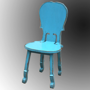 Antique Blue Lacquer Dining Chair